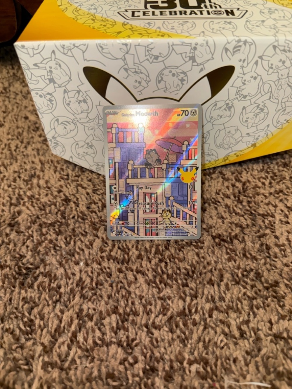 Pokemon Galarian Meowth Trading Card 141/128 - 30th